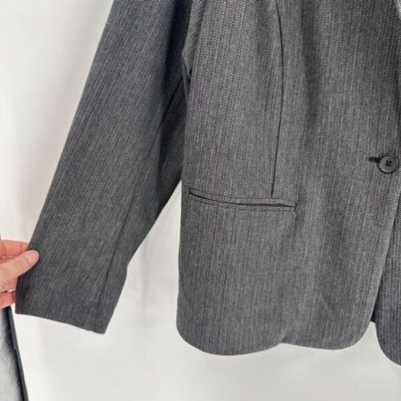 41Hawthorn Women's Chevron Single Breasted One Button Blazer Jacket Gray Size 2X - Picture 4 of 9